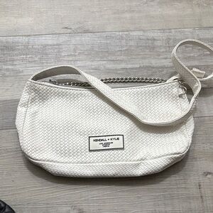 Kendall & Kylie Cream Woven Shoulder Bag